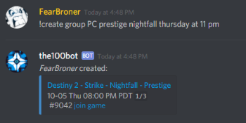 Outriders Discord Bot Group